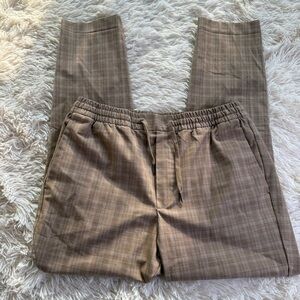H&M Slim Fit Plaid Elastic Waist Joggers Size Medium